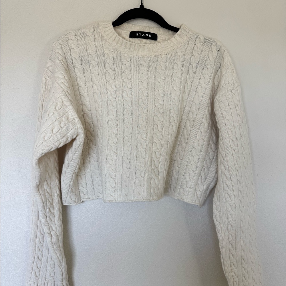 Stage Wool Cream Cable Knit Sweater